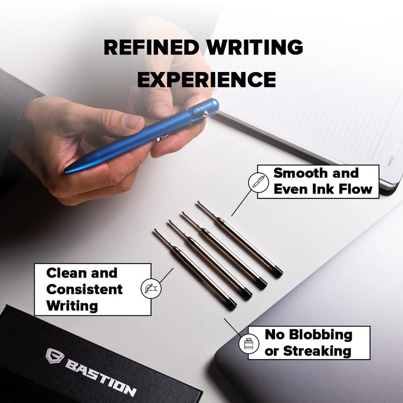 BASTIONÂ® Premium Pen Refill, Deeply Pigmented Ink for All Bolt Action Luxury Pens, Standard Ink Refill with 0.55mm Fine Tip - Black 6 Pieces - Image 4